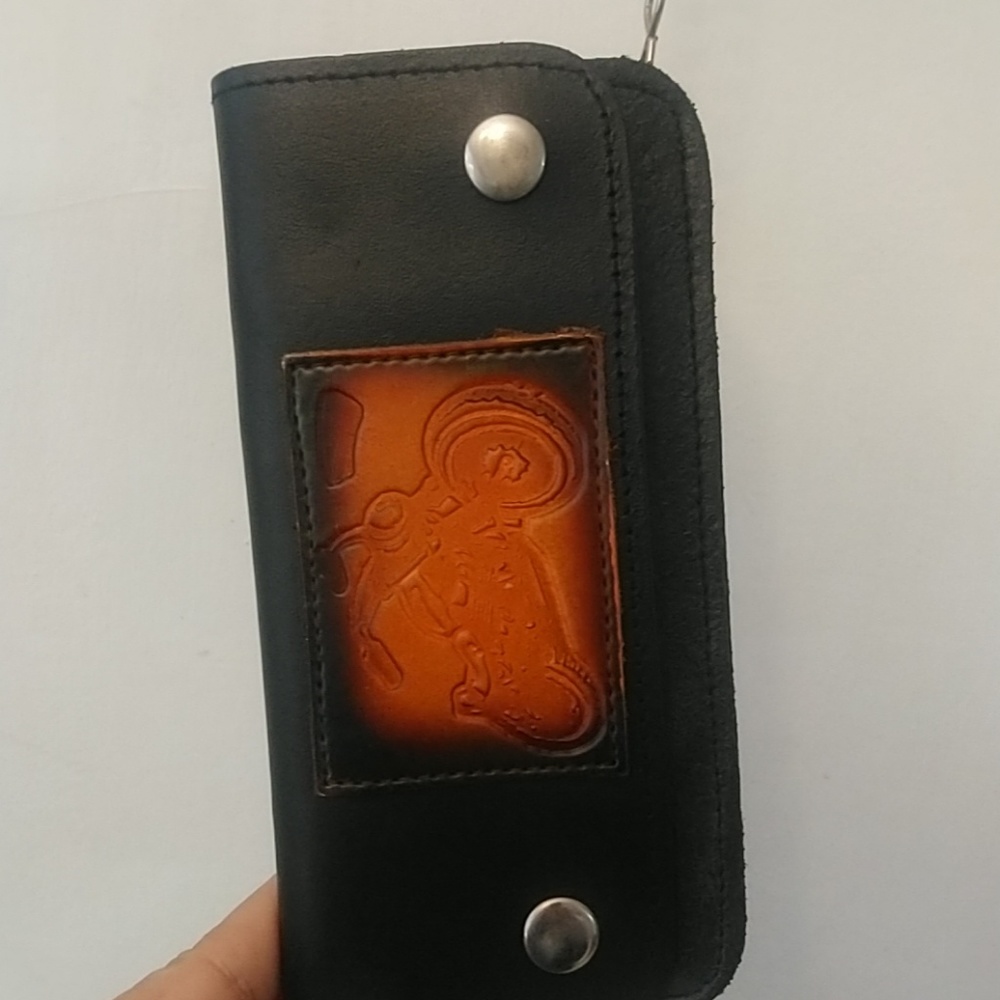 Bike driver leather wallet